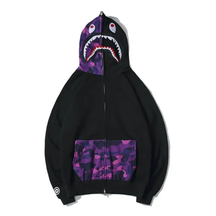 A Bathing Ape Bape Shark Black Hoodie