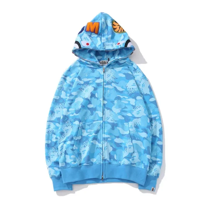 A Bathing Ape Camouflage Pink Bape Shark Hoodie