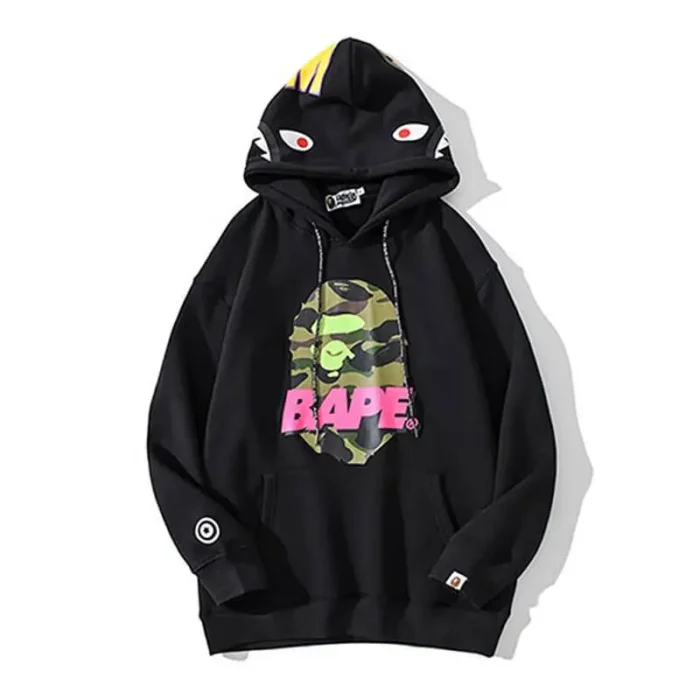 Camouflage Ape Head Letter Bape Shark Hoodie