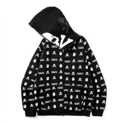 Camouflage BAPE Zip Hoodie Unisex Cardigan Skull Hoodie