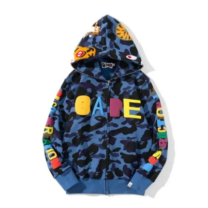 Casual Bape Shark Letter Hoodie