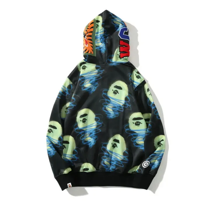 Head Printed A Bathing Ape Bape Shark Hoodies