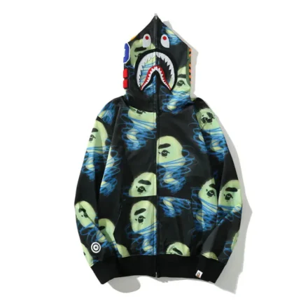 Head Printed A Bathing Ape Bape Shark Hoodies