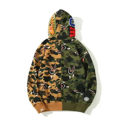 BAPE Shark Head Camouflage Classic Zipper Hoodie