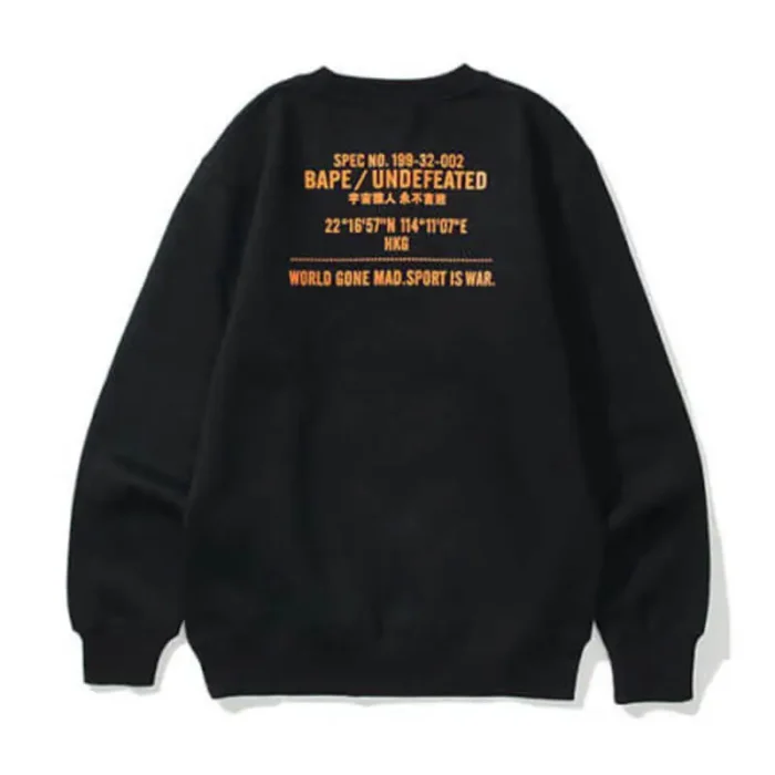 Black Bape X Undefeated World Gone Mad Sport is War Sweater