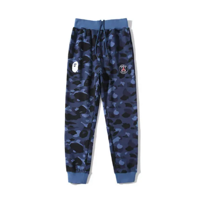 Blue Bape X PSG Camo Sweatpants