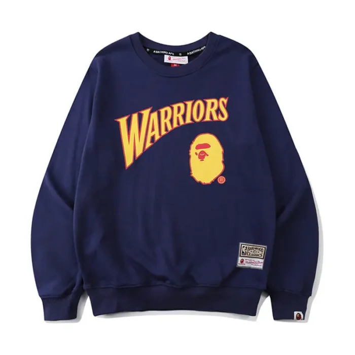 Blue Bape x NBA Warriors Sweatshirt