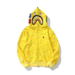 Full Zip Up 1st Camo Bape shark Hoodie Yellow