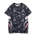 Grey and Pink Bape Shark Mouth Shirt