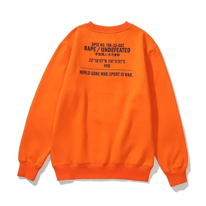 Orange Bape X Undefeated World Gone Mad Sport is War Sweater