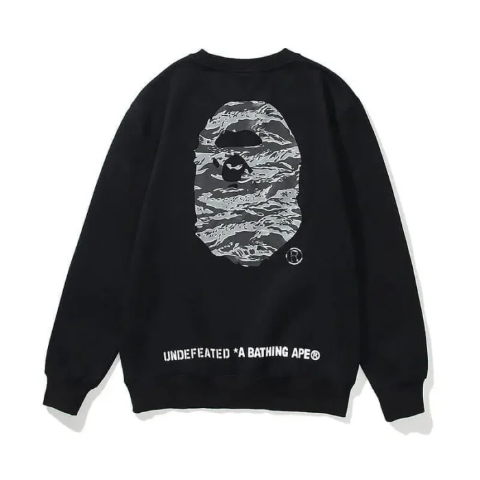 Printed A Bathing Ape X Undefeated Five Bars Sweatshirts