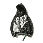 Silky Camo Bape Letter Hoodie Jacket