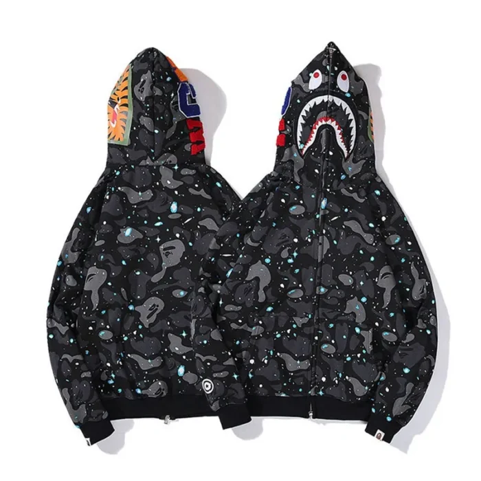 Street Wear Bape Shark Camouflage Hoodie